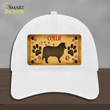 Collie Novelty License Plate Hat Unconstructed Cotton / White