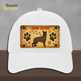 German Shepherd Novelty License Plate Hat Unconstructed Cotton / White