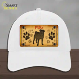 Pug Novelty License Plate Hat Unconstructed Cotton / White