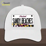 Sandy Beaches Maryland Novelty License Plate Hat Unconstructed Cotton / White