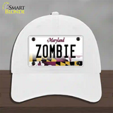 Zombie Maryland Novelty License Plate Hat Unconstructed Cotton / White