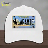 Laramie Wyoming Novelty License Plate Hat Unconstructed Cotton / White