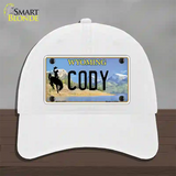 Cody Wyoming Novelty License Plate Hat Unconstructed Cotton / White