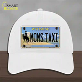 Moms Taxi Wyoming Novelty License Plate Hat Unconstructed Cotton / White