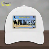 Princess Wyoming Novelty License Plate Hat Unconstructed Cotton / White