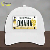 Omaha Nebraska Novelty License Plate Hat Unconstructed Cotton / White