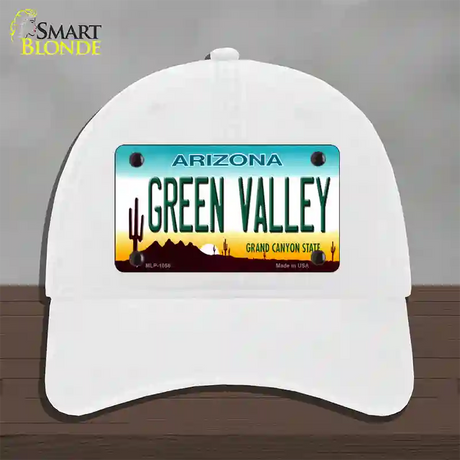 Green Valley Arizona Novelty License Plate Hat Unconstructed Cotton / White