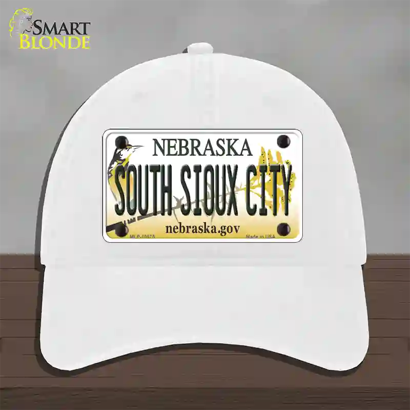 South Sioux City Nebraska Novelty License Plate Hat Unconstructed Cotton / White