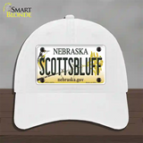 Scottsbluff Nebraska Novelty License Plate Hat Unconstructed Cotton / White