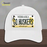 Go Huskers Nebraska Novelty License Plate Hat Unconstructed Cotton / White