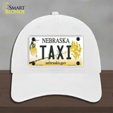 Taxi Nebraska Novelty License Plate Hat Unconstructed Cotton / White