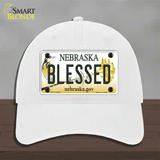 Blessed Nebraska Novelty License Plate Hat Unconstructed Cotton / White