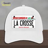 La Crosse Wisconsin Novelty License Plate Hat Unconstructed Cotton / White