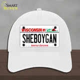 Sheboygan Wisconsin Novelty License Plate Hat Unconstructed Cotton / White