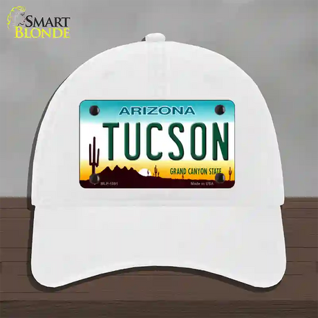 Tucson Arizona Novelty License Plate Hat Unconstructed Cotton / White