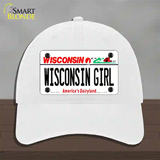 Wisconsin Girl Wisconsin Novelty License Plate Hat Unconstructed Cotton / White