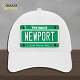 Newport Vermont Novelty License Plate Hat Unconstructed Cotton / White