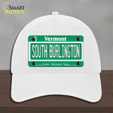 South Burlington Vermont Novelty License Plate Hat Unconstructed Cotton / White