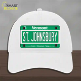 St Johnsbury Vermont Novelty License Plate Hat Unconstructed Cotton / White