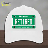 Retired Vermont Novelty License Plate Hat Unconstructed Cotton / White