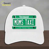 Moms Taxi Vermont Novelty License Plate Hat Unconstructed Cotton / White