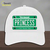 Princess Vermont Novelty License Plate Hat Unconstructed Cotton / White