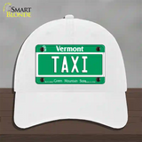 Taxi Vermont Novelty License Plate Hat Unconstructed Cotton / White