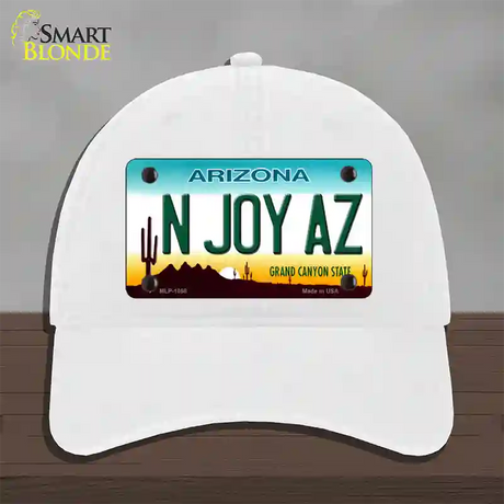 N Joy Arizona Novelty License Plate Hat Unconstructed Cotton / White