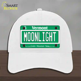 Moonlight Vermont Novelty License Plate Hat Unconstructed Cotton / White