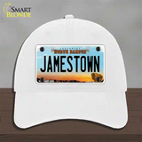 Jamestown North Dakota Novelty License Plate Hat Unconstructed Cotton / White