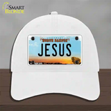 Jesus North Dakota Novelty License Plate Hat Unconstructed Cotton / White