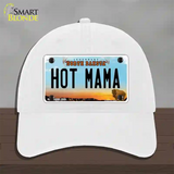 Hot Mama North Dakota Novelty License Plate Hat Unconstructed Cotton / White