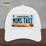 Moms Taxi North Dakota Novelty License Plate Hat Unconstructed Cotton / White