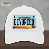 Divorced North Dakota Novelty License Plate Hat Unconstructed Cotton / White