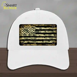 Camo American Flag Novelty License Plate Hat Unconstructed Cotton / White