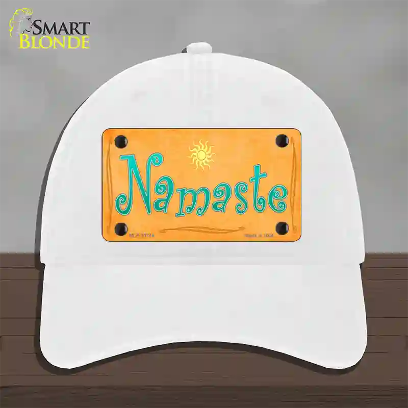 Namaste Novelty License Plate Hat Unconstructed Cotton / White