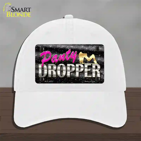 Panty Dropper Novelty License Plate Hat Unconstructed Cotton / White