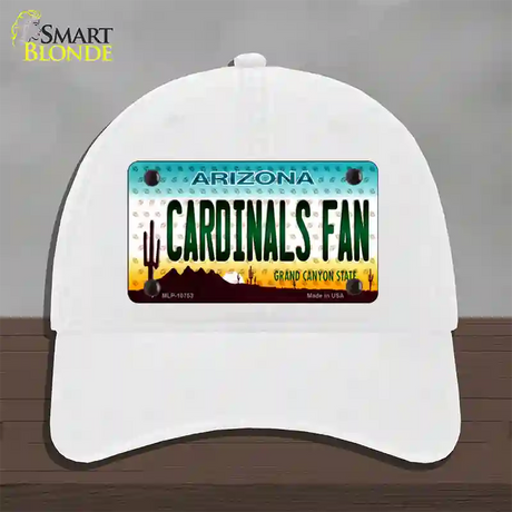 Cardinals Fan Arizona Novelty License Plate Hat Unconstructed Cotton / White