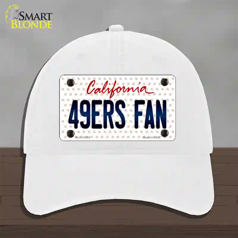 49ERS Fan California Novelty License Plate Hat Unconstructed Cotton / White