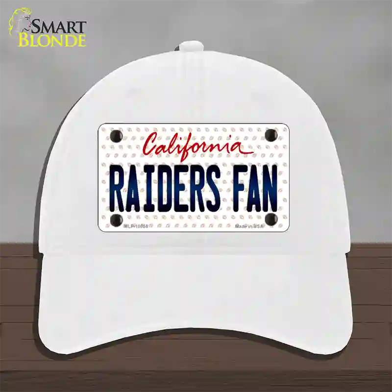 Raiders Fan California Novelty License Plate Hat Unconstructed Cotton / White