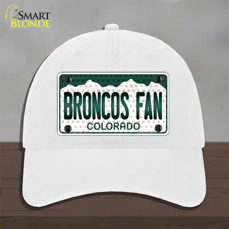 Broncos Fan Colorado Novelty License Plate Hat Unconstructed Cotton / White