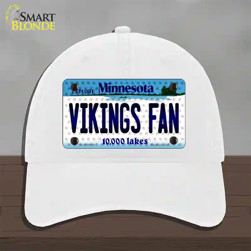 Vikings Fan Minnesota Novelty License Plate Hat Unconstructed Cotton / White