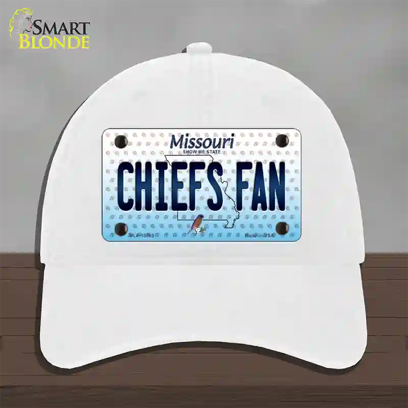 Chiefs Fan Missouri Novelty License Plate Hat Unconstructed Cotton / White