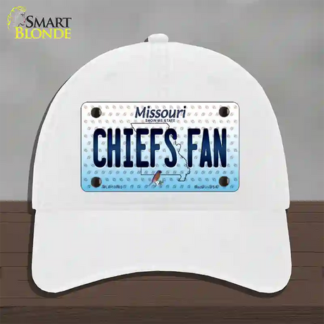 Chiefs Fan Missouri Novelty License Plate Hat Unconstructed Cotton / White