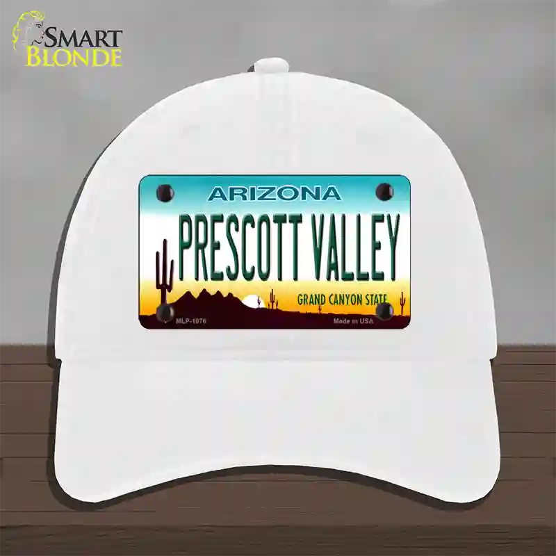 Prescott Valley Arizona Novelty License Plate Hat Unconstructed Cotton / White