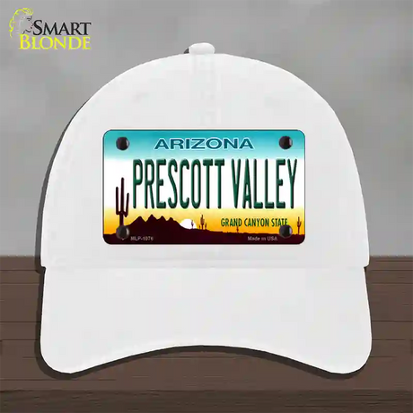 Prescott Valley Arizona Novelty License Plate Hat Unconstructed Cotton / White