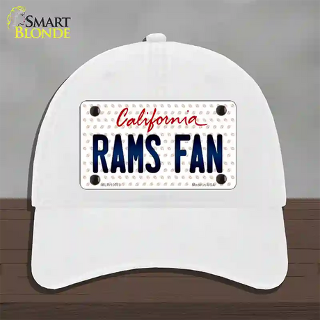 Rams Fan California Novelty License Plate Hat Unconstructed Cotton / White