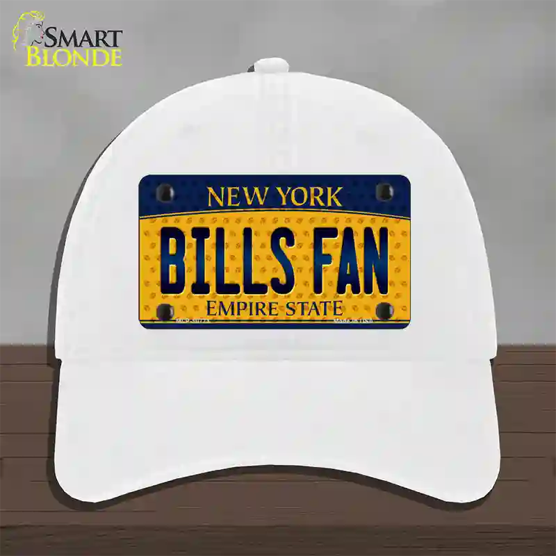 Bills Fan New York Novelty License Plate Hat Unconstructed Cotton / White