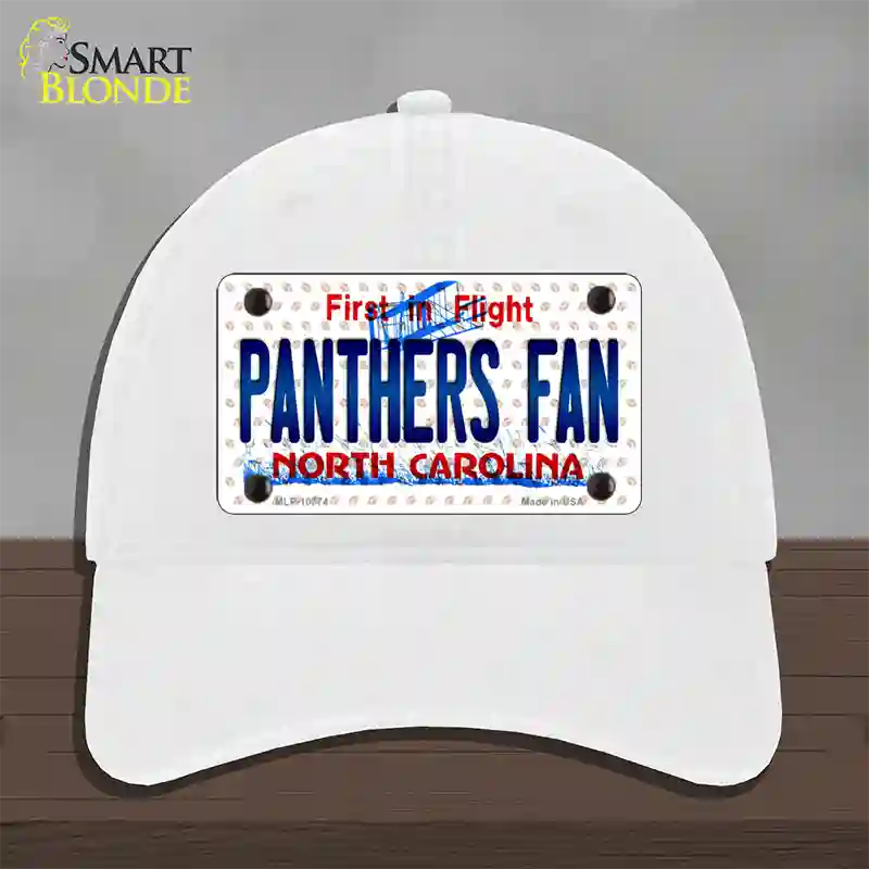 Panthers Fan North Carolina Novelty License Plate Hat Unconstructed Cotton / White