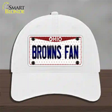 Browns Fan Ohio Novelty License Plate Hat Unconstructed Cotton / White